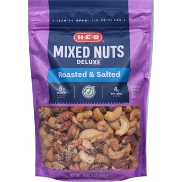 H-E-B Deluxe Salted Roasted Mixed Nuts, 16 oz
