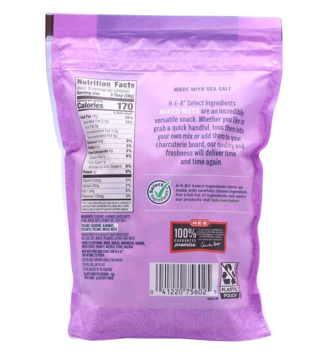 H-E-B Deluxe Salted Roasted Mixed Nuts; image 3 of 5