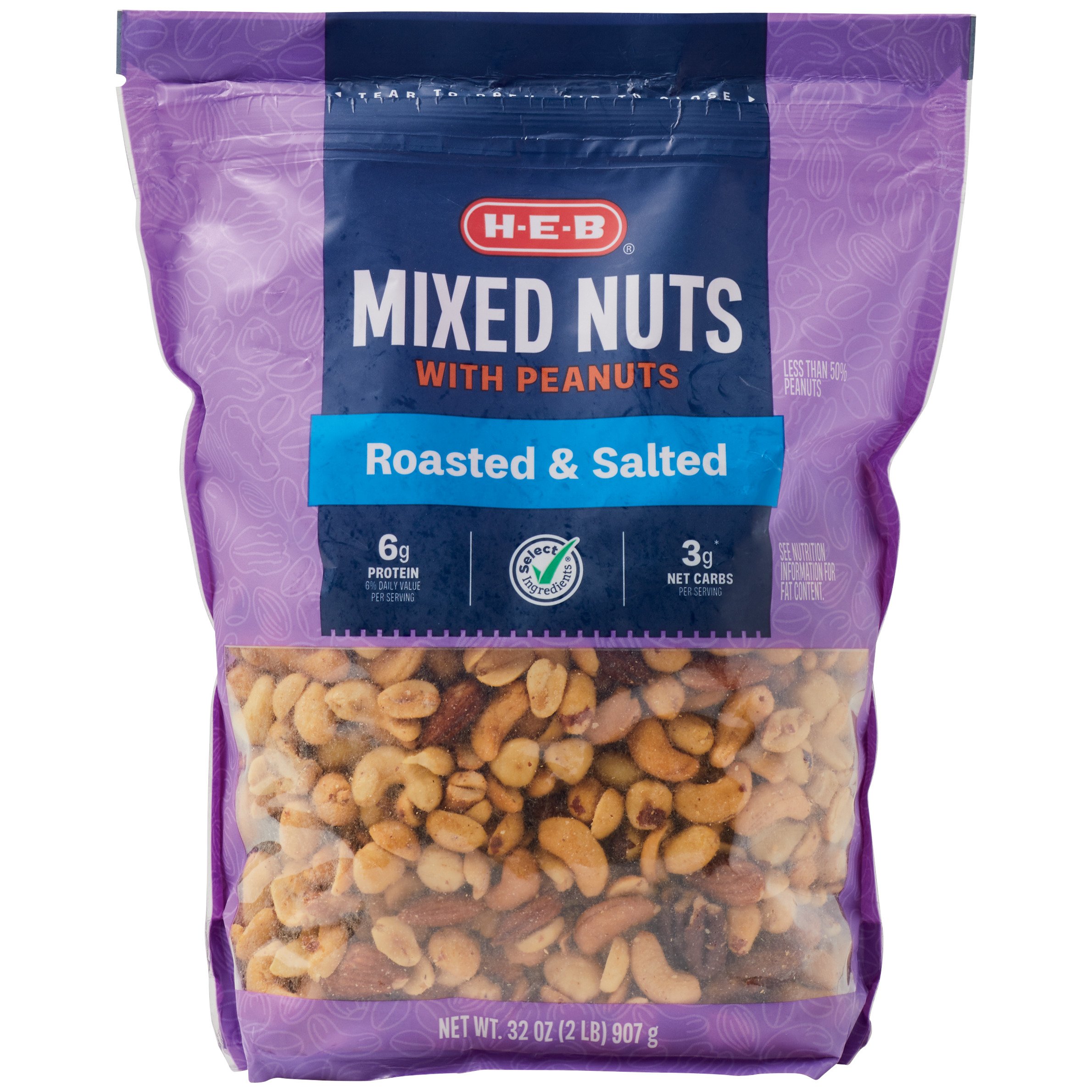 H-E-B Select Ingredients Mixed Nuts With Peanuts - Shop Nuts & Seeds At ...