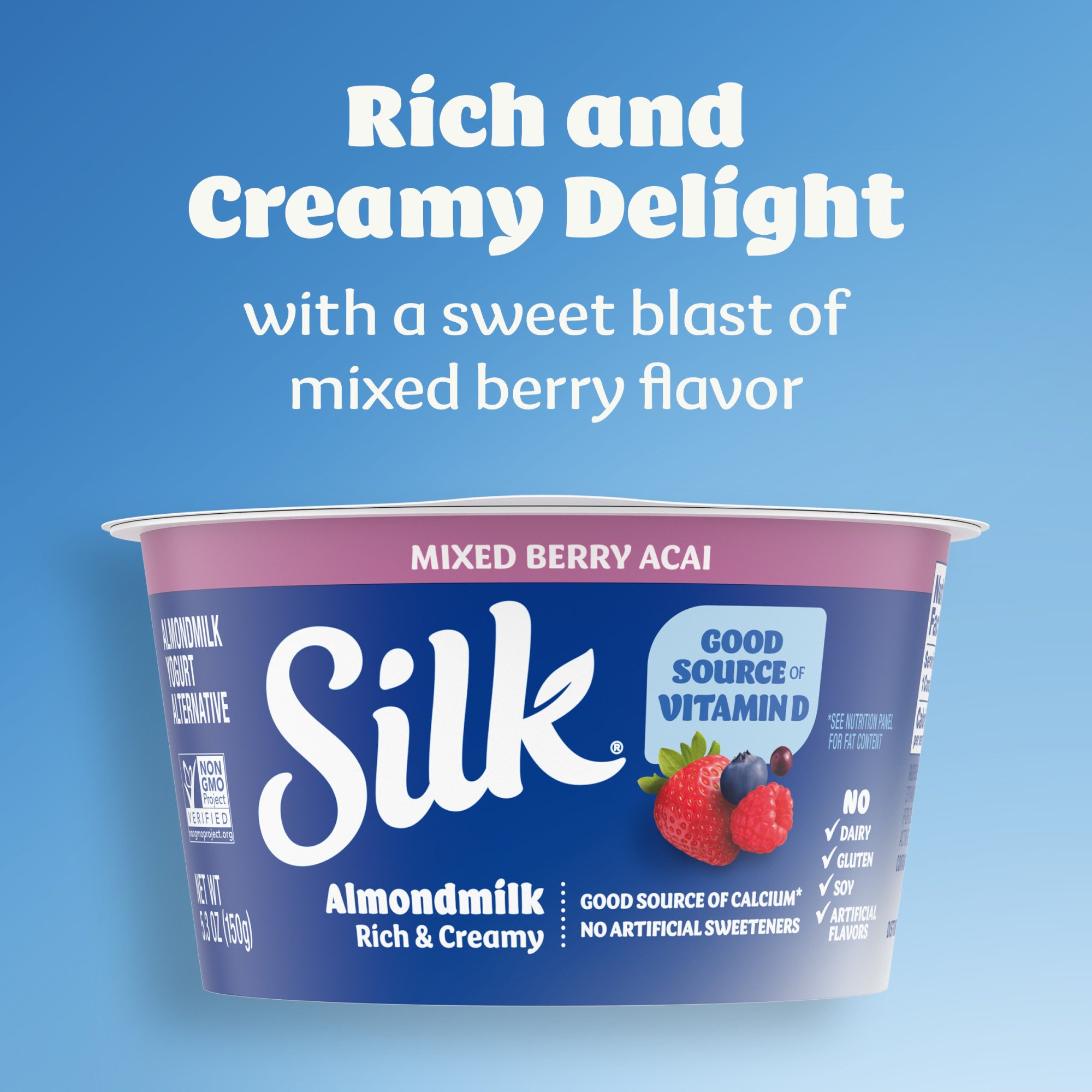 Silk Acai Almond Milk Yogurt Alternative Mixed Berry - Main Image
