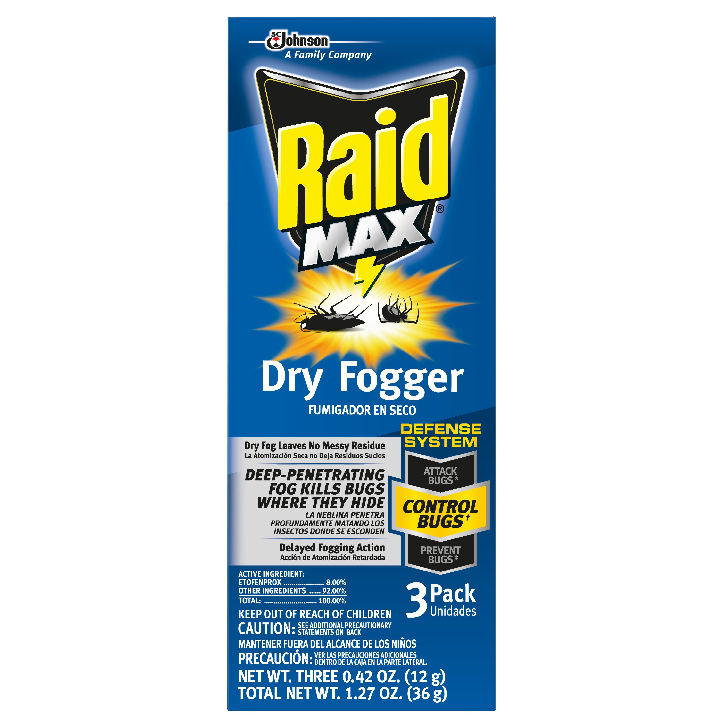 Raid Max No Mess Dry Fogger Insect Killer Shop Insect killers at HEB