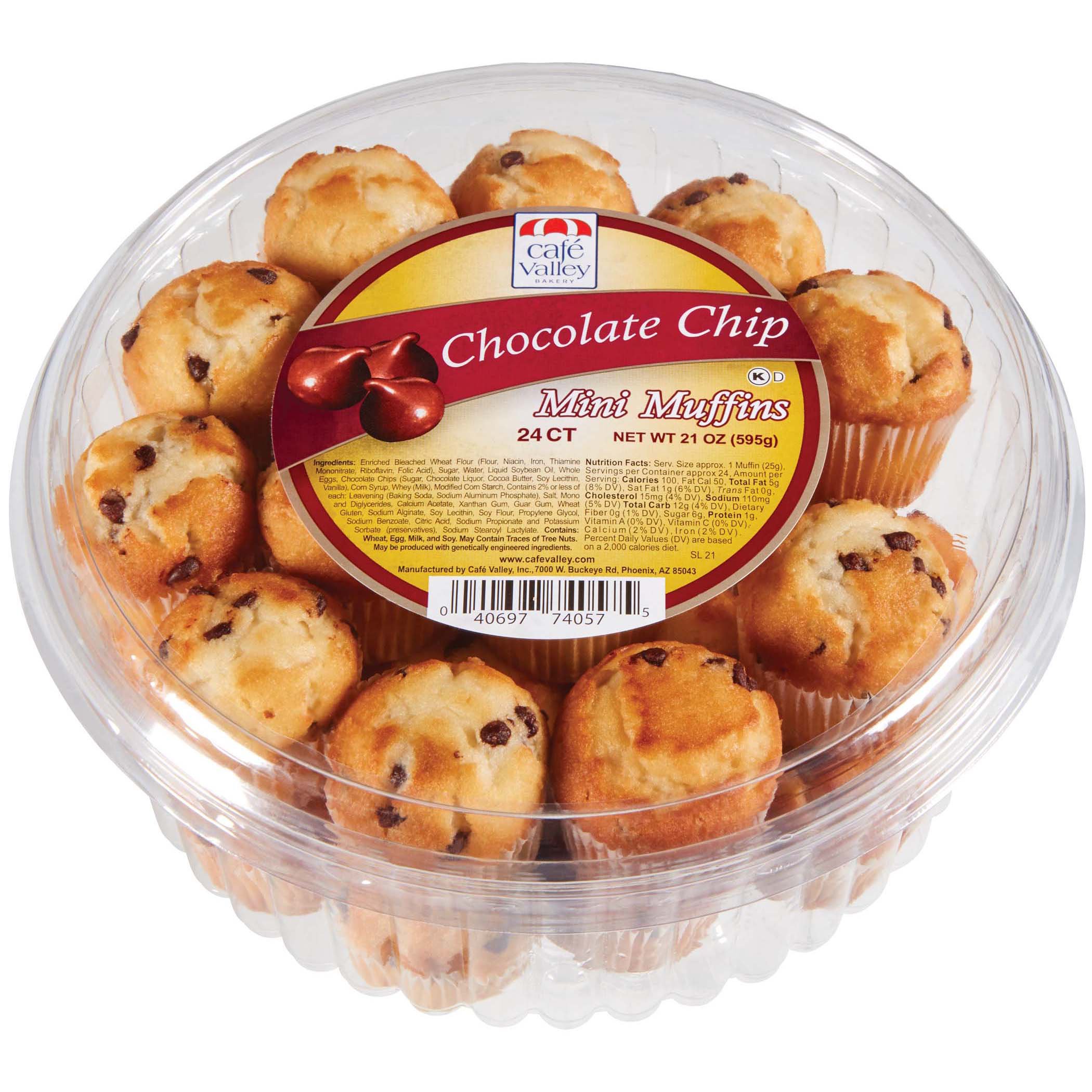 Cafe Valley Chocolate Chip Mini Muffins Shop Desserts & Pastries at HEB