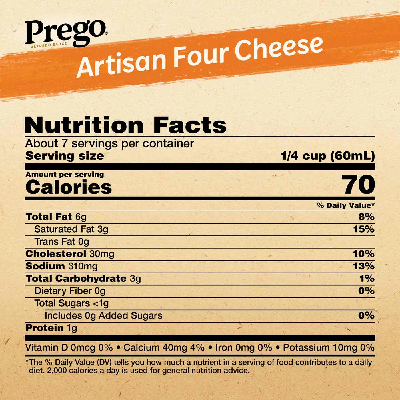 Prego Artisan Four Cheese Alfredo Pasta Sauce; image 5 of 9