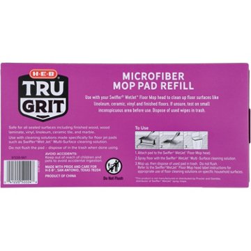 H-E-B Tru Grit Microfiber Mop Pad Refills, 12 ct