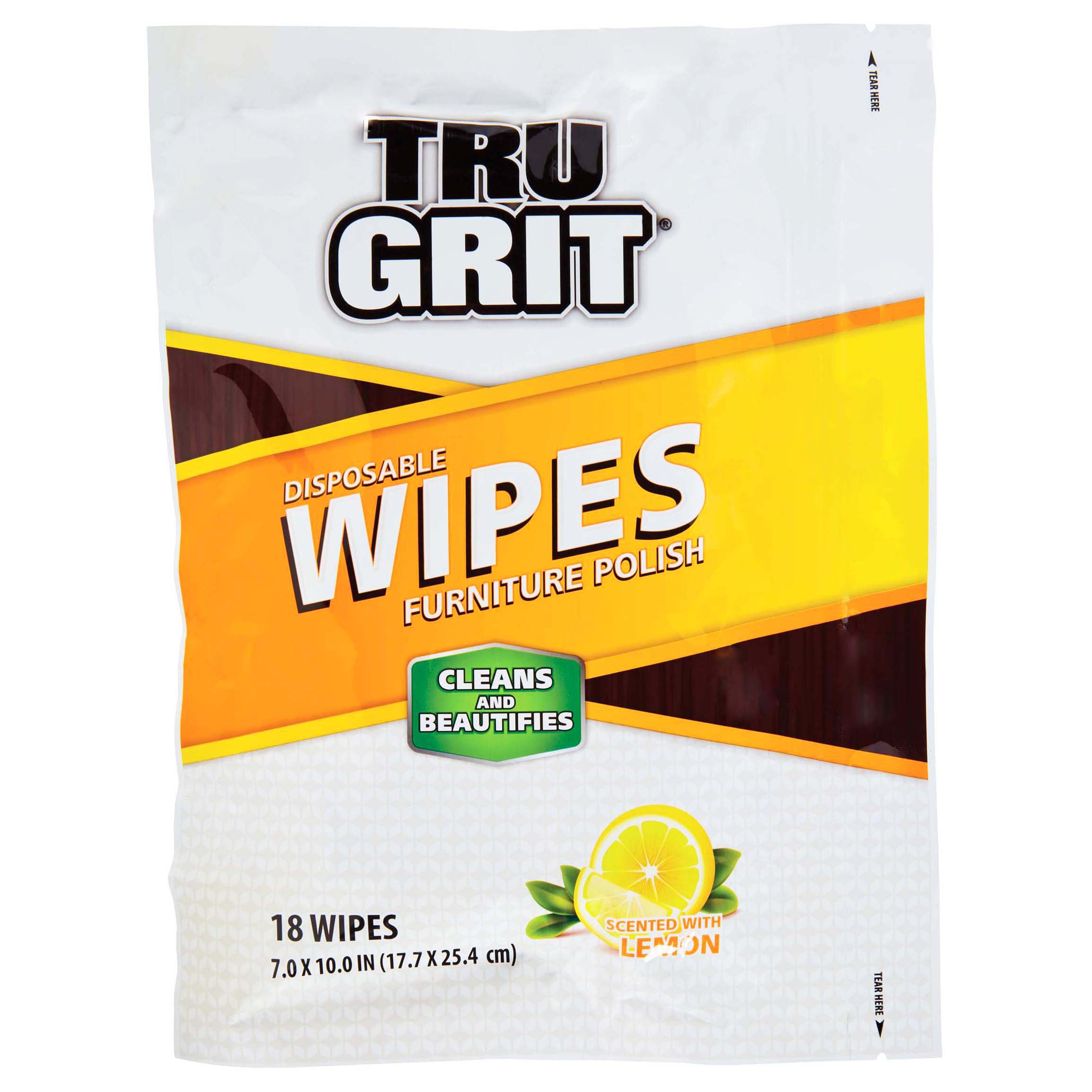 Tru Grit Lemon Scented Disposable Furniture Polish Wipes - Shop Wood ...