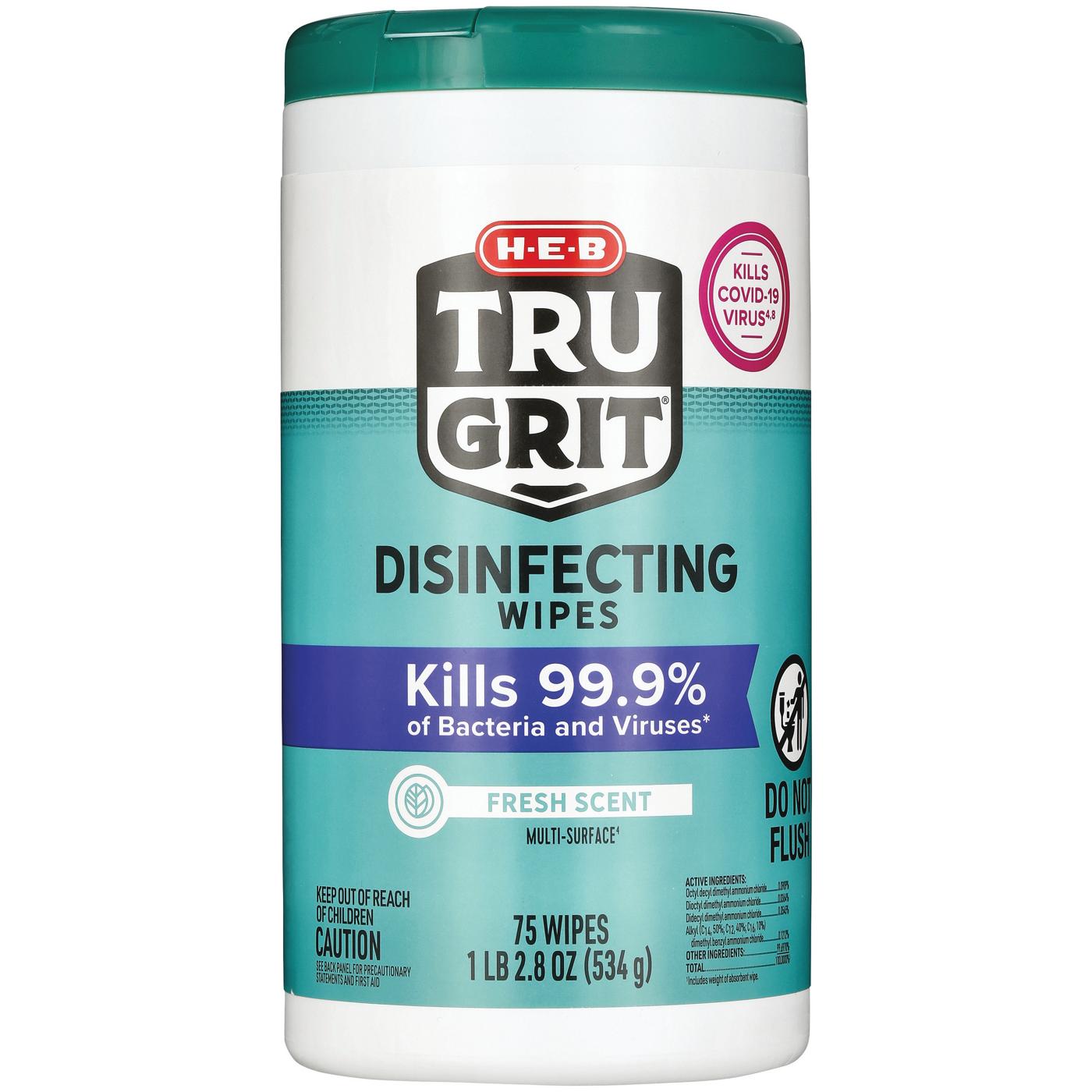 H-E-B Tru Grit Disinfecting Wipes - Fresh Scent; image 1 of 2