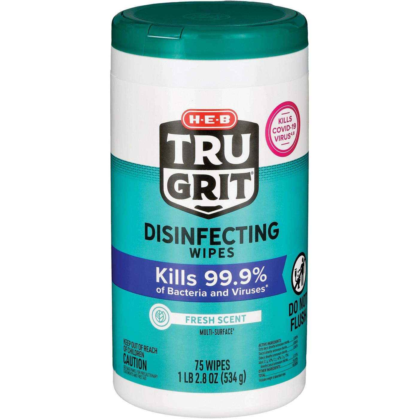 H-E-B Tru Grit Disinfecting Wipes - Fresh Scent; image 2 of 2