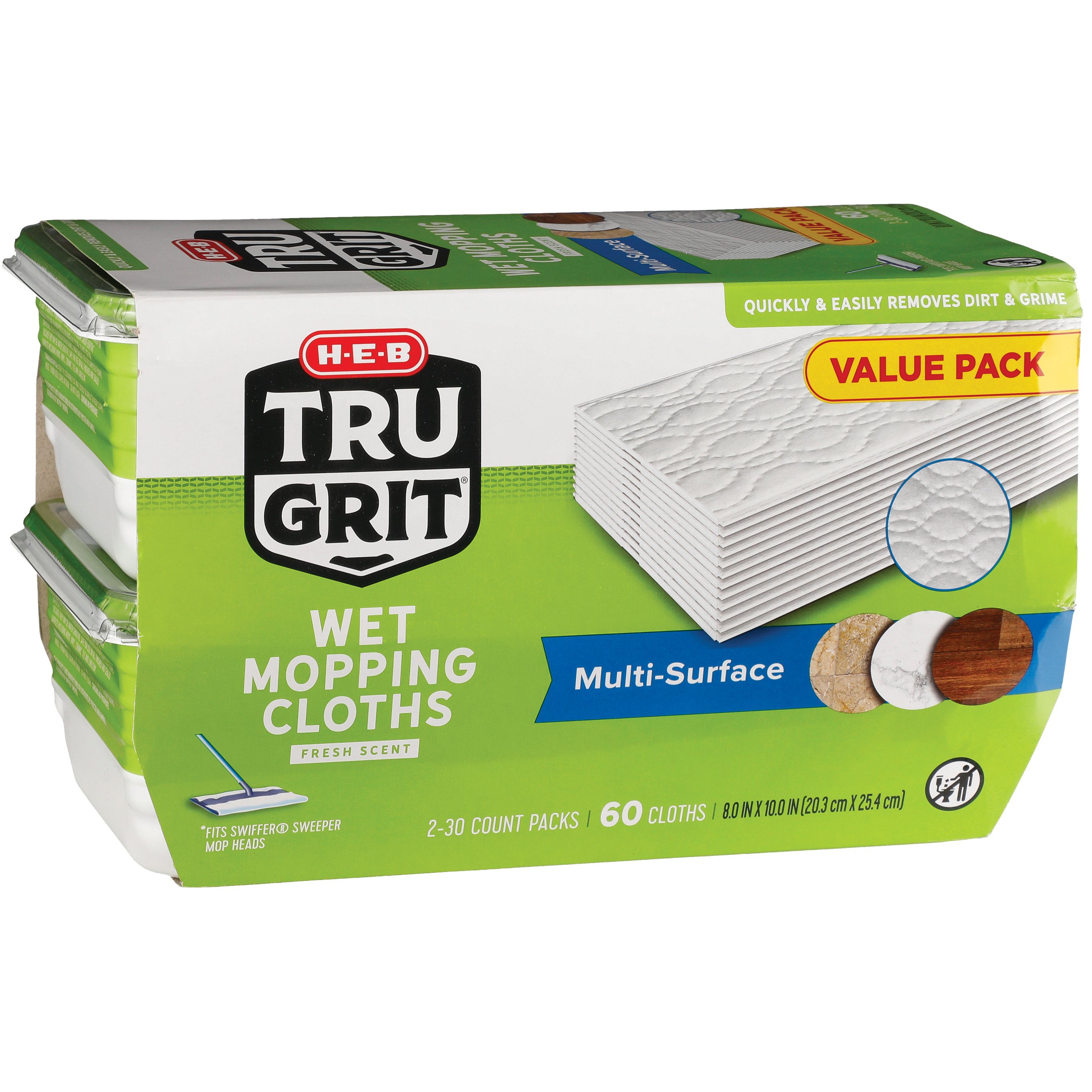 MU Kitchen Bar Mop Cloths - White, 3 Pk - Shop Kitchen Linens at H-E-B