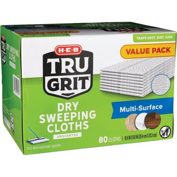 H-E-B Tru Grit Dry Sweeping Cloths, Value Pack - Unscented, 80 ct