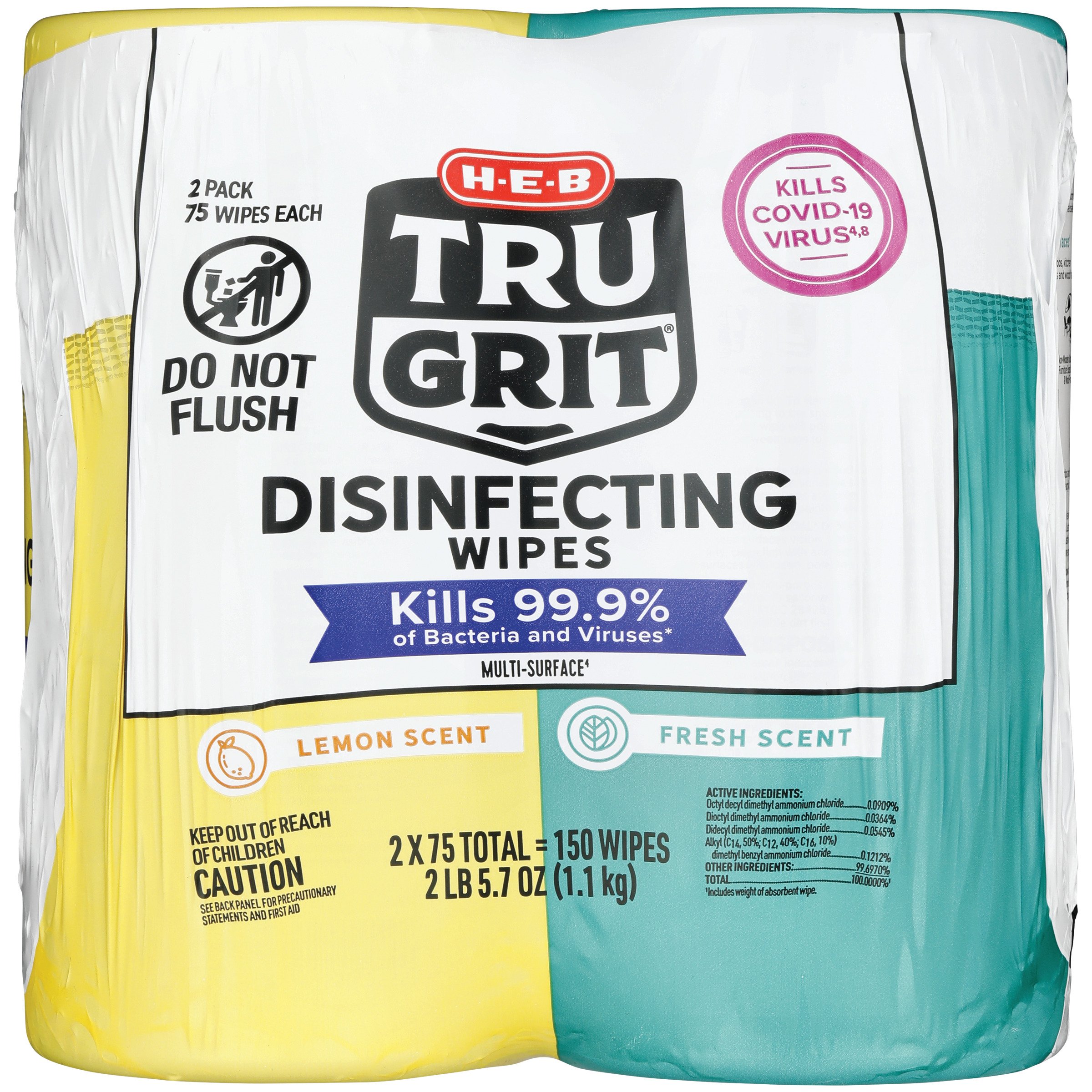 H-E-B Tru Grit Disinfecting Wipes, Combo Pack - Shop Cleaners At H-E-B