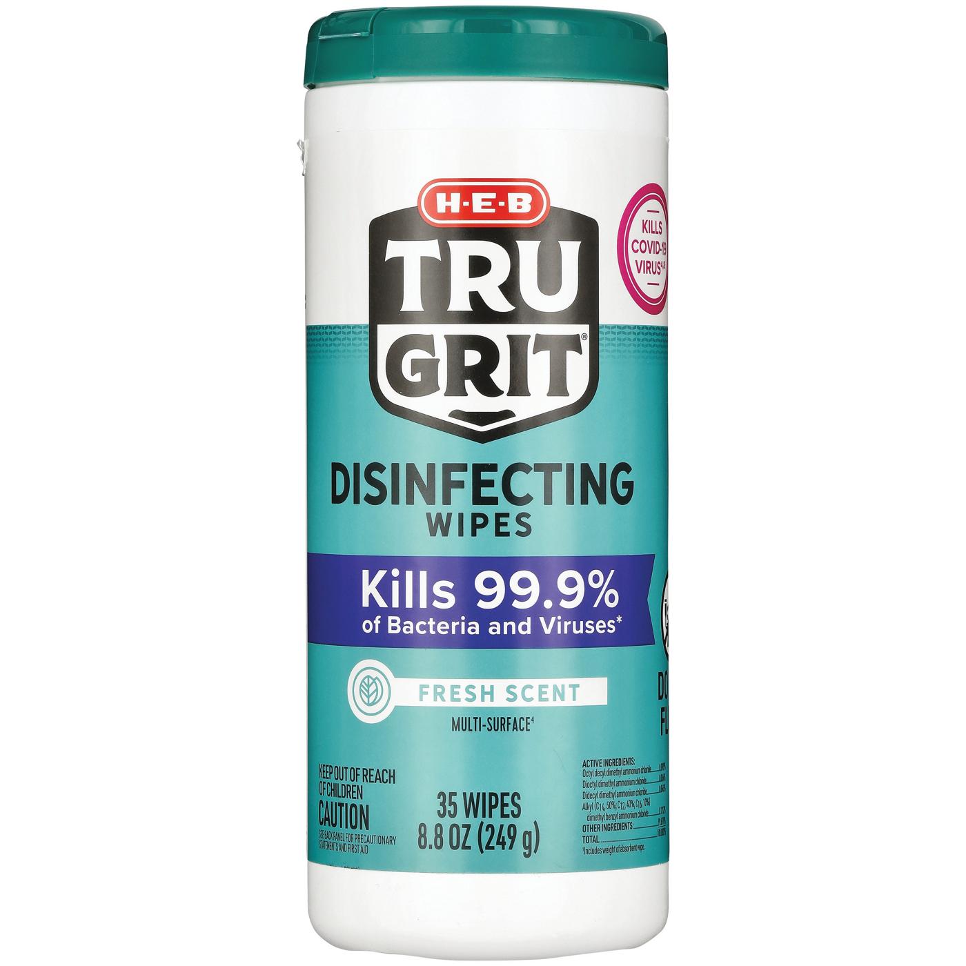 H-E-B Tru Grit Disinfecting Wipes – Fresh Scent; image 1 of 2