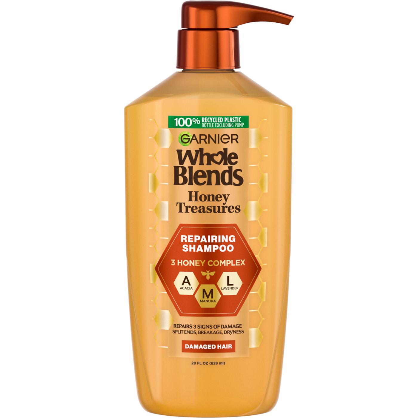 Garnier Whole Blends Honey Treasures Repairing Shampoo; image 1 of 6