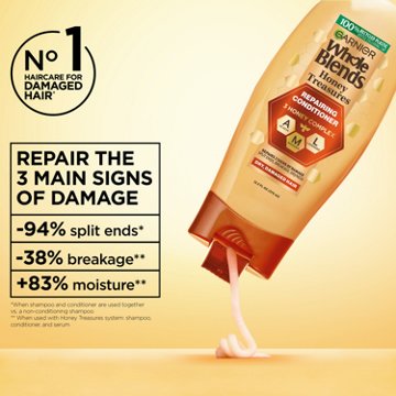 Garnier Whole Blends Honey Treasures Repairing Conditioner, For Dry Hair, 26.6 oz