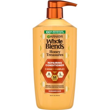 Garnier Whole Blends Honey Treasures Repairing Conditioner, For Dry Hair, 26.6 oz