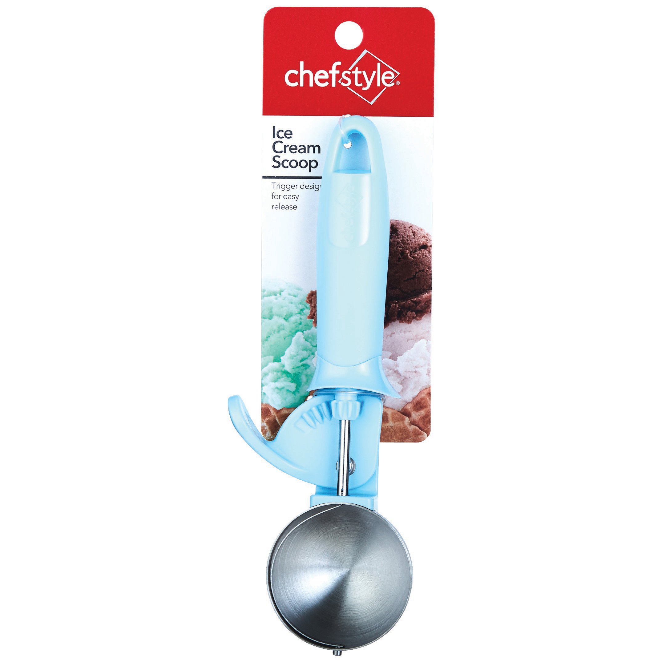 Chef Craft 8 Plastic Ice Cream Scoop with Trigger for Easy