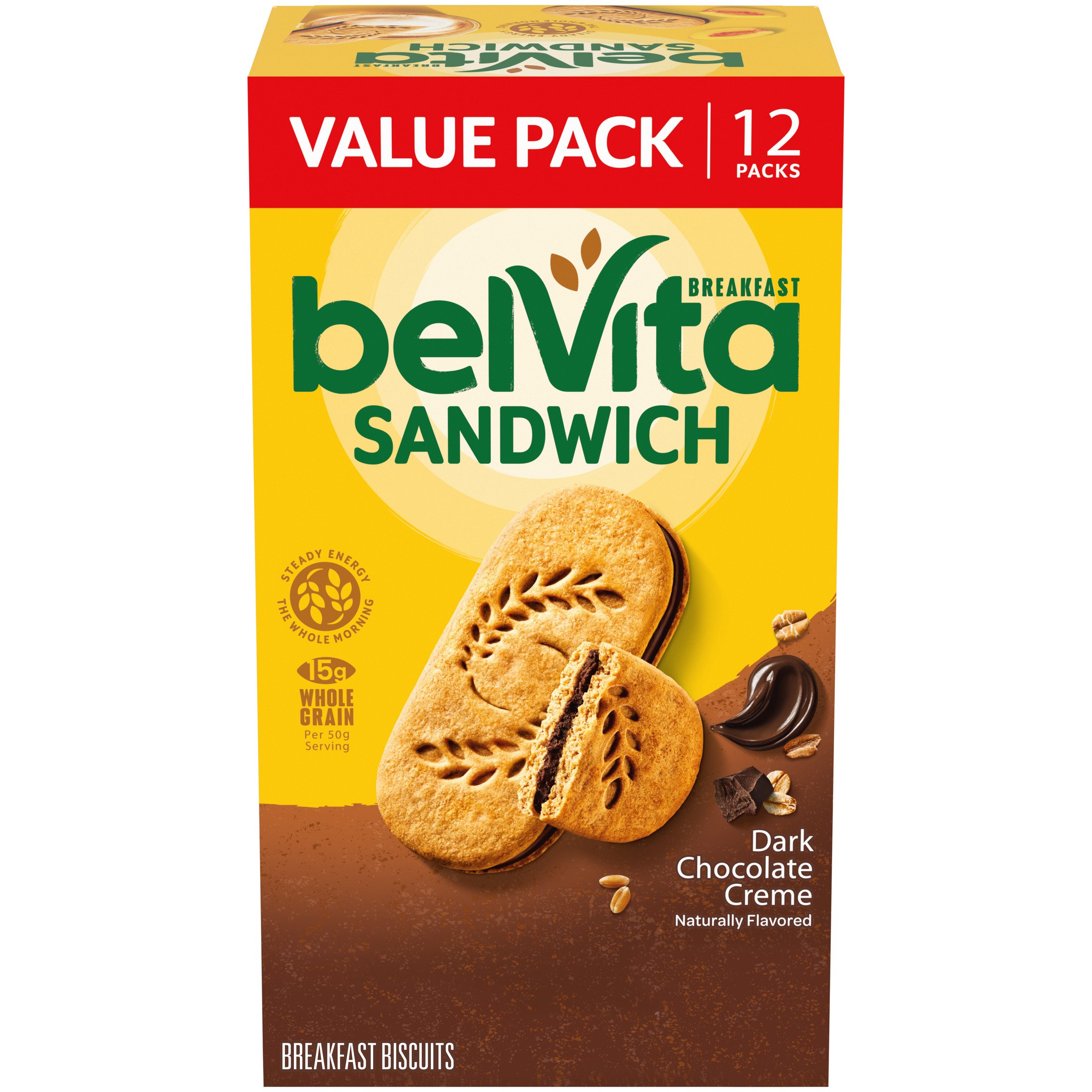 Nabisco Belvita Dark Chocolate CremeBreakfast Sandwich Biscuits Value