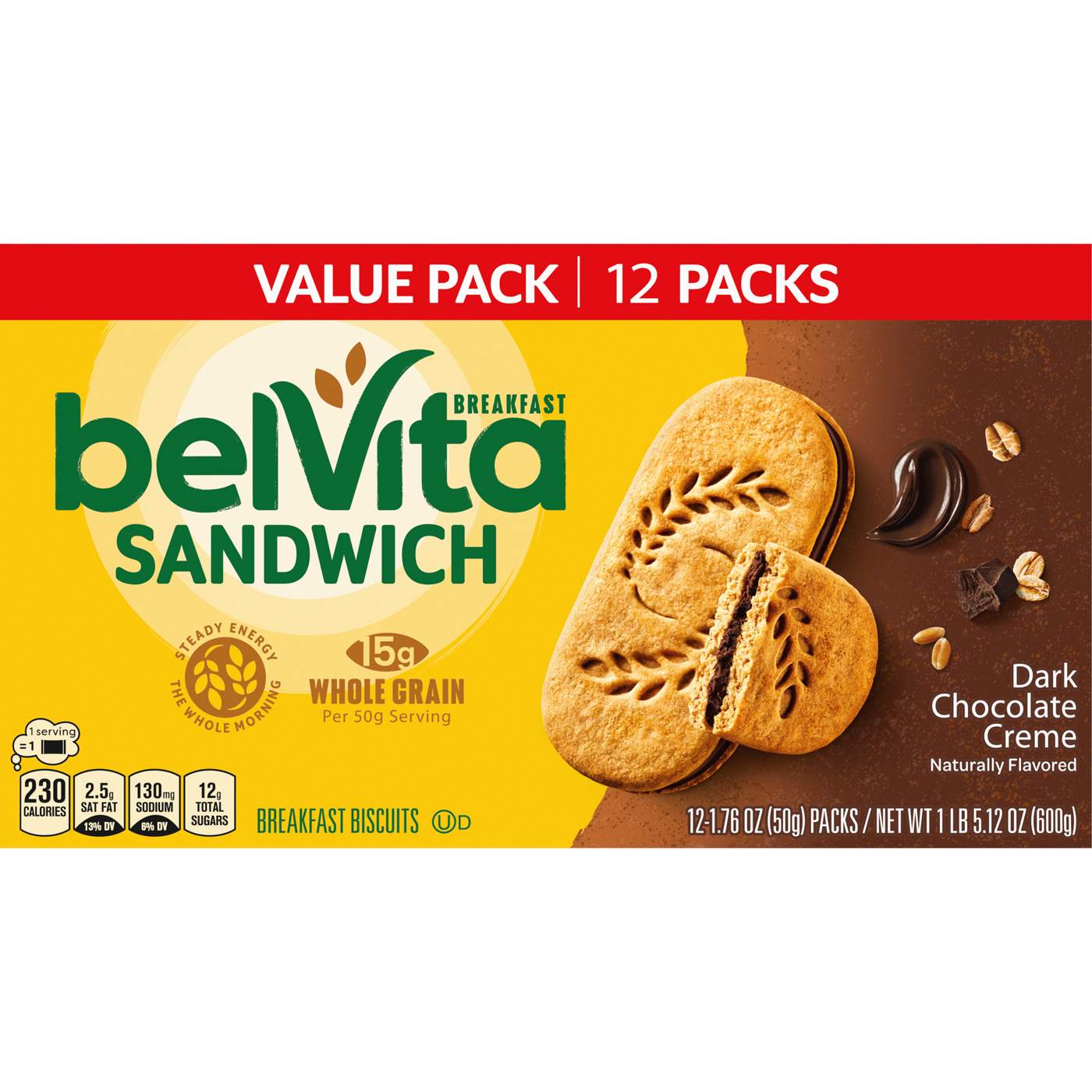 belVita Dark Chocolate Creme Breakfast Biscuits Value Pack; image 3 of 10