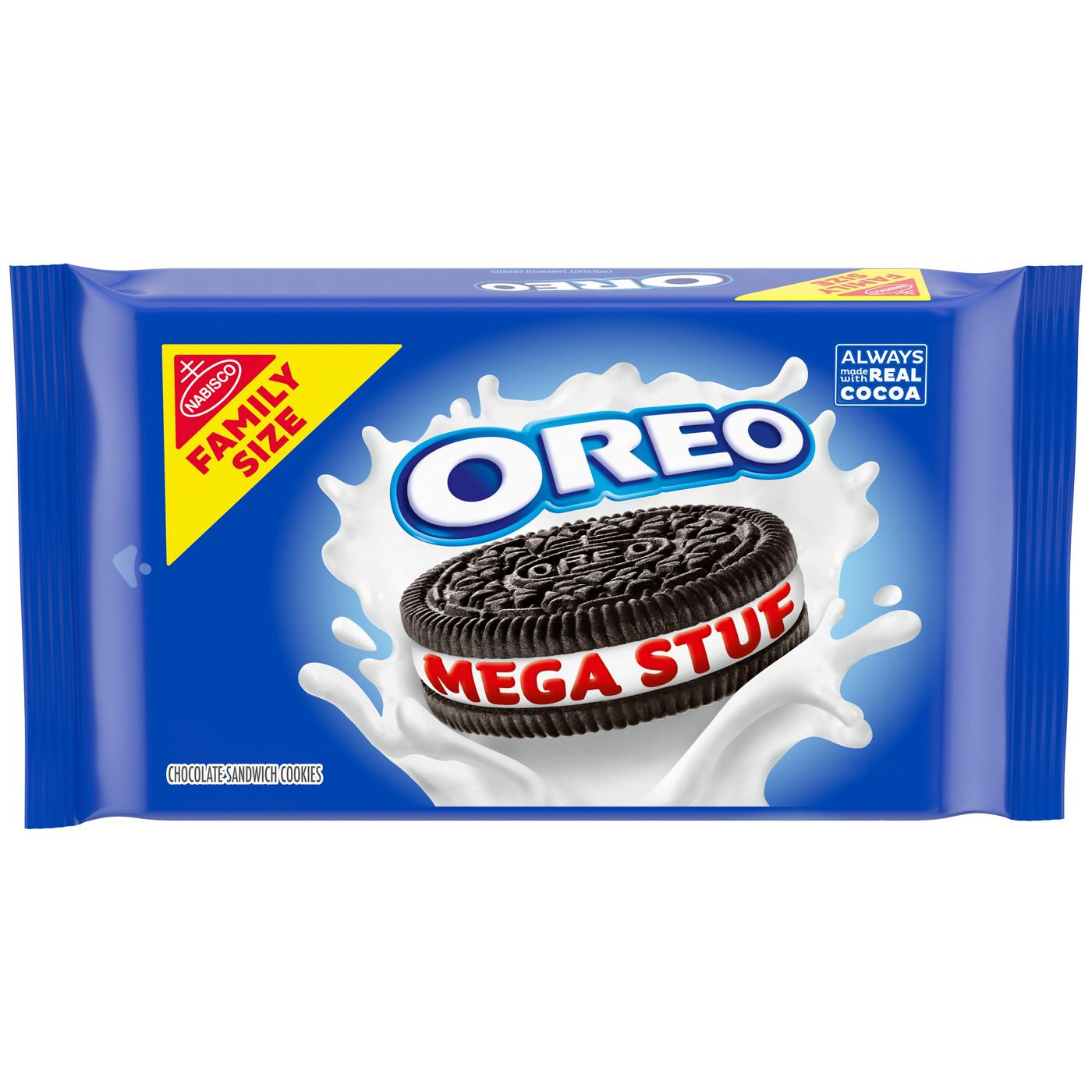 OREO Mega Stuf Chocolate Sandwich Cookies Family Size; image 1 of 8