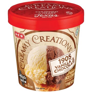 H-E-B Creamy Creations 1905 Vanilla & Chocolate Ice Cream