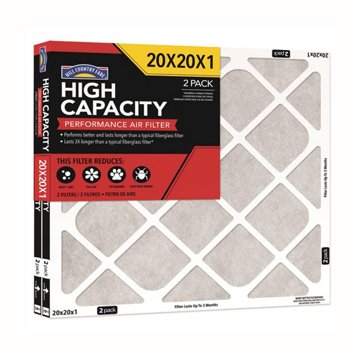 Hill Country Fare High Capacity Performance Air Filter, 2 Pk, 20" x 20" x 1"