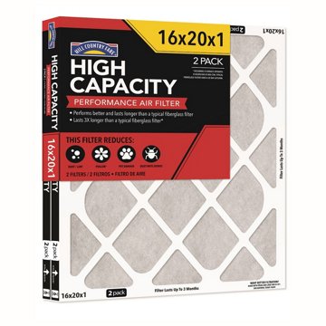 Hill Country Fare High Capacity Performance Air Filters, 16 x 20 x 1 in, 2 pk