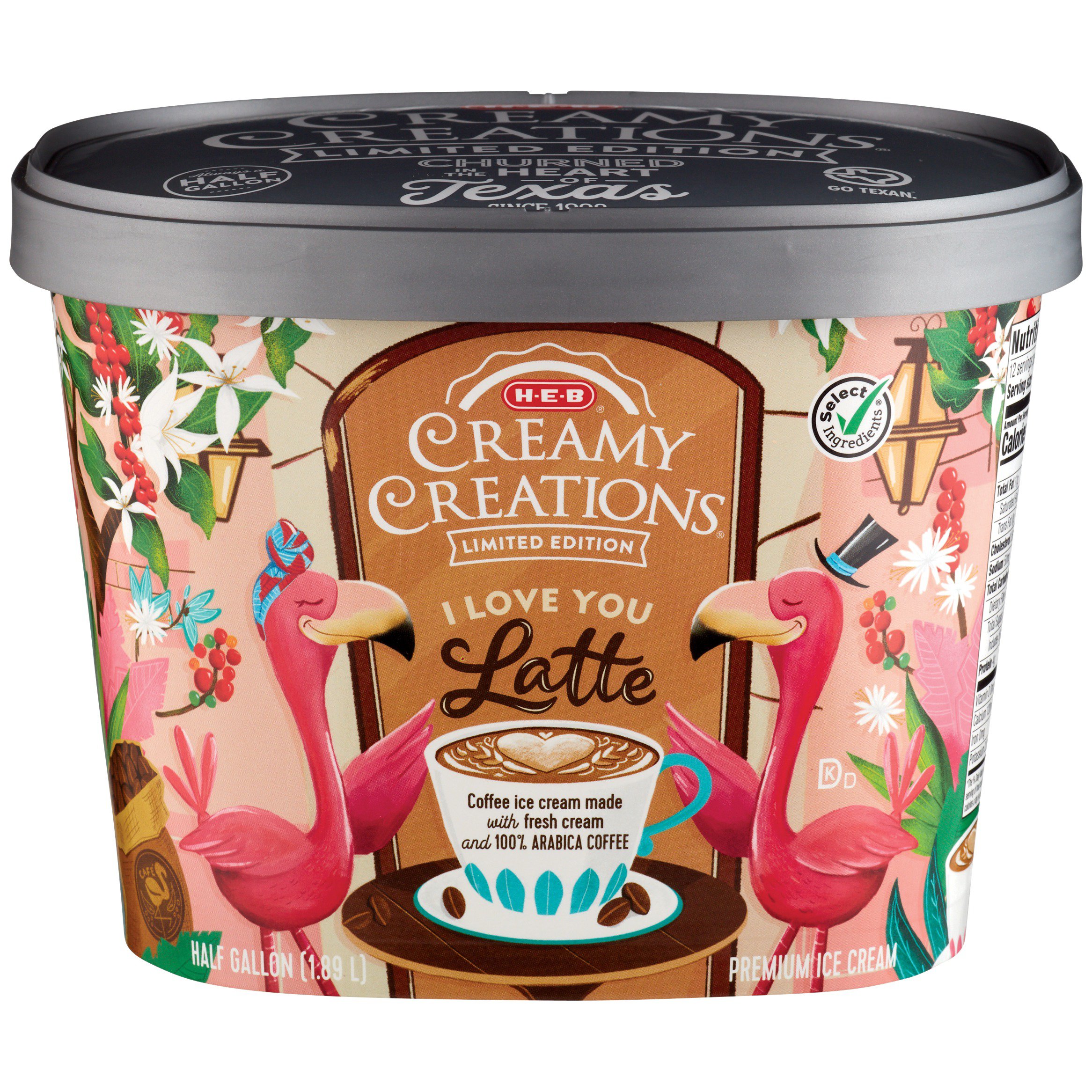HEB Creamy Creations I Love You Latte Limited Edition Ice Cream