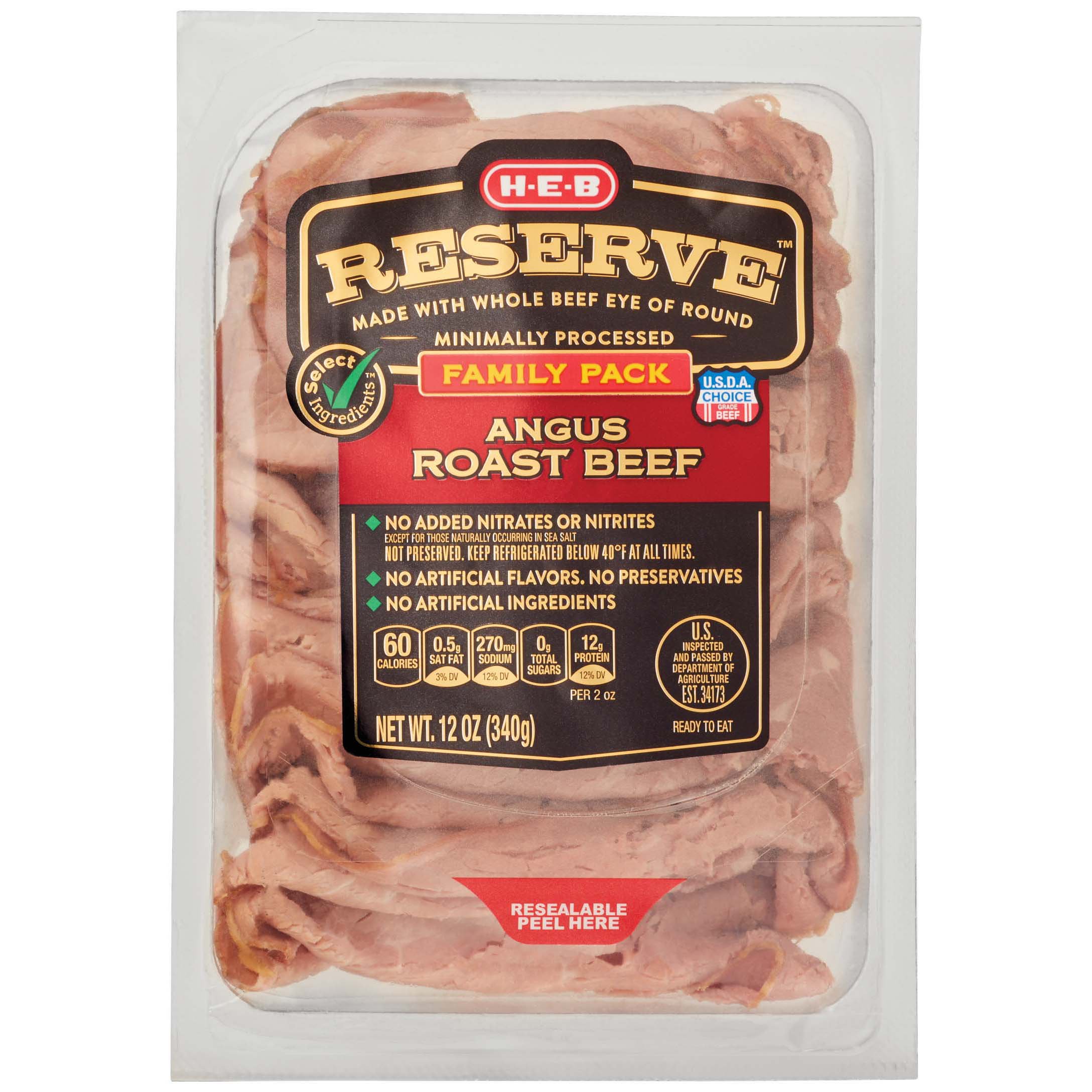 H-E-B Select Ingredients Reserve Roast Beef Family Pack - Shop Meat At ...