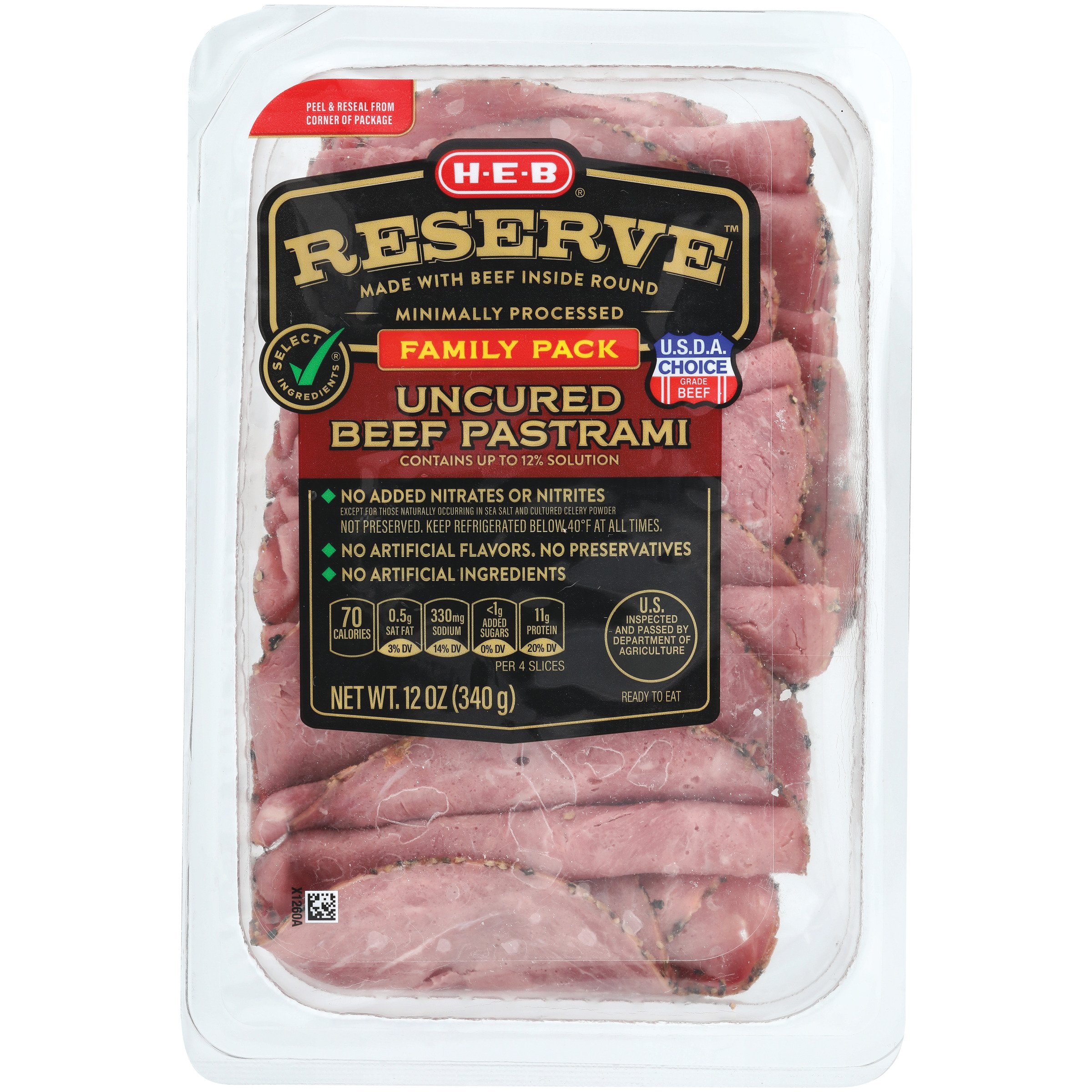 HEB Select Ingredients Reserve Angus Beef Pastrami Family Pack Shop