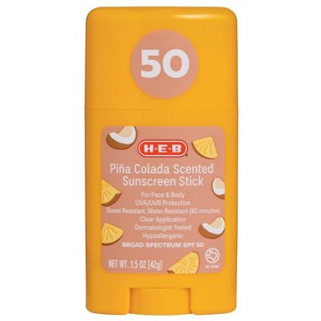 H-E-B Pina Colada Broad Spectrum Sunscreen Stick – SPF 50, 1.5 oz