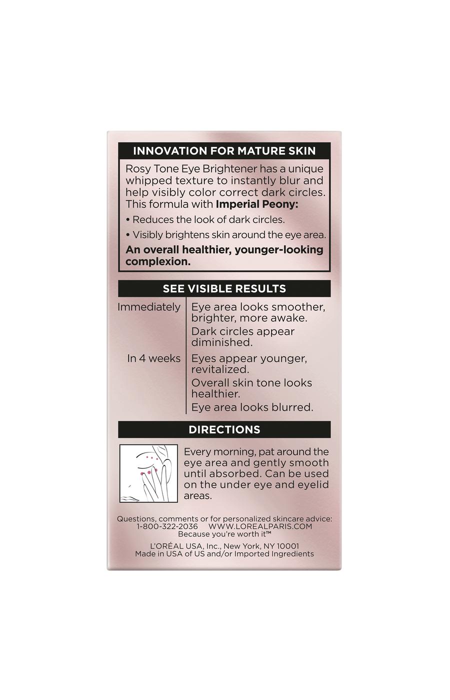 L'Oréal Paris Age Perfect Rosy Tone AntiAging Eye Brightener Paraben