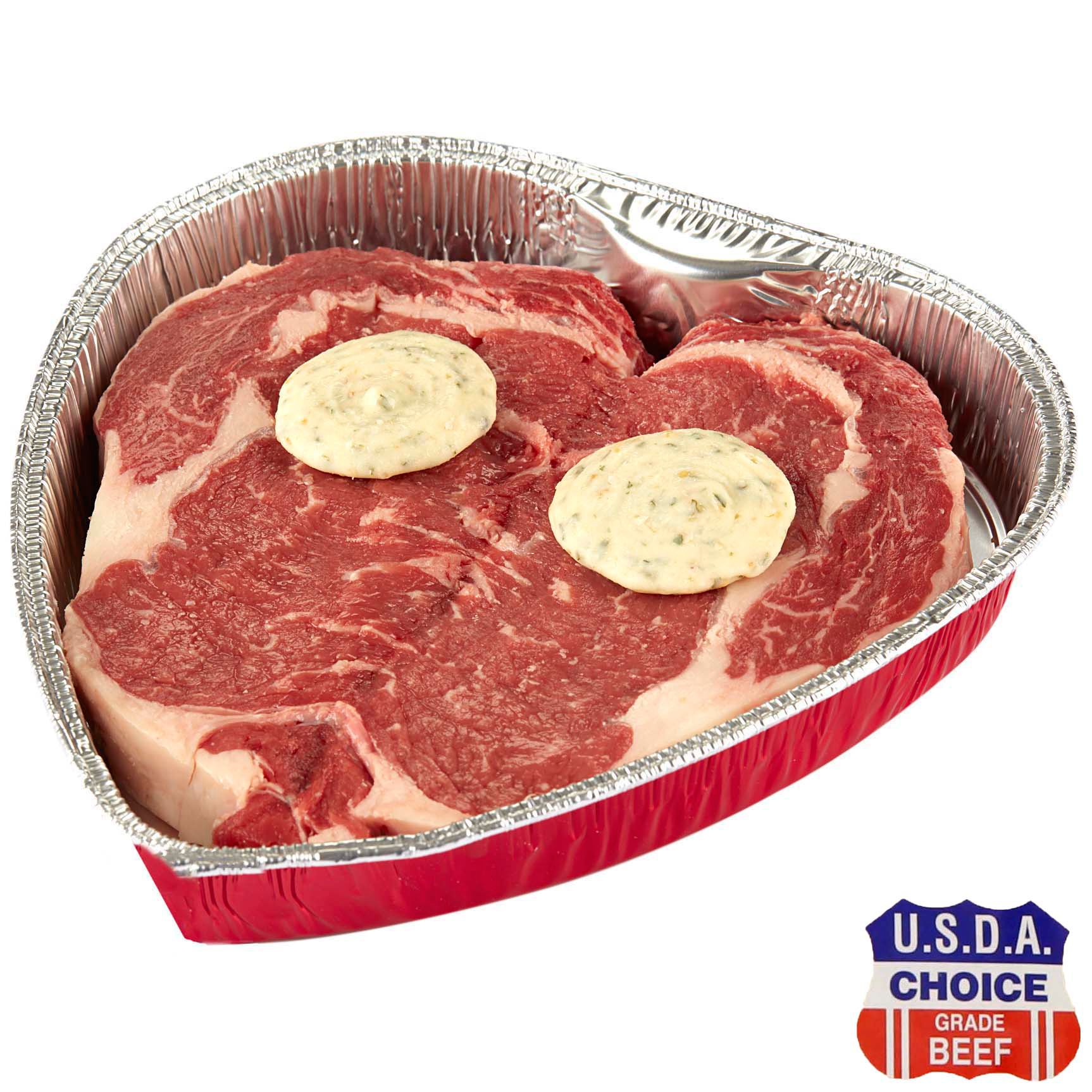 H-E-B Meal Simple Heart-Shaped Prime 1 Beef Ribeye Steak, USDA Prime ...