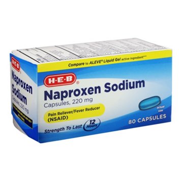 H-E-B Naproxen Sodium 220 Capsules, 80 ct
