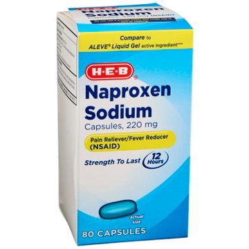 H-E-B Naproxen Sodium 220 Capsules, 80 ct