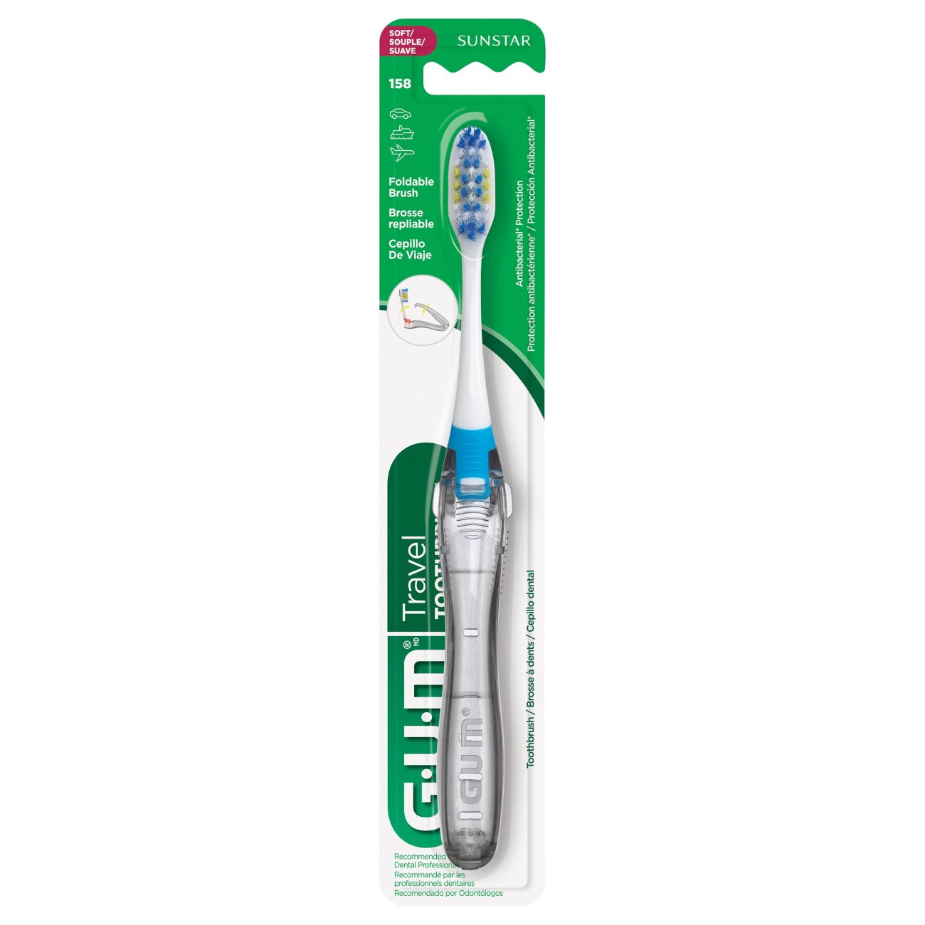 GUM Travel Size Foldable Toothbrush Shop Toothbrushes at HEB