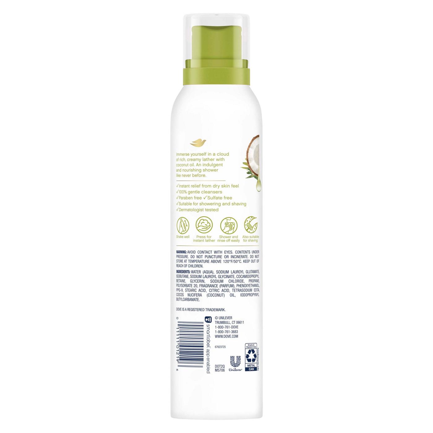 Dove Coconut Oil Body Wash Mousse; image 2 of 3