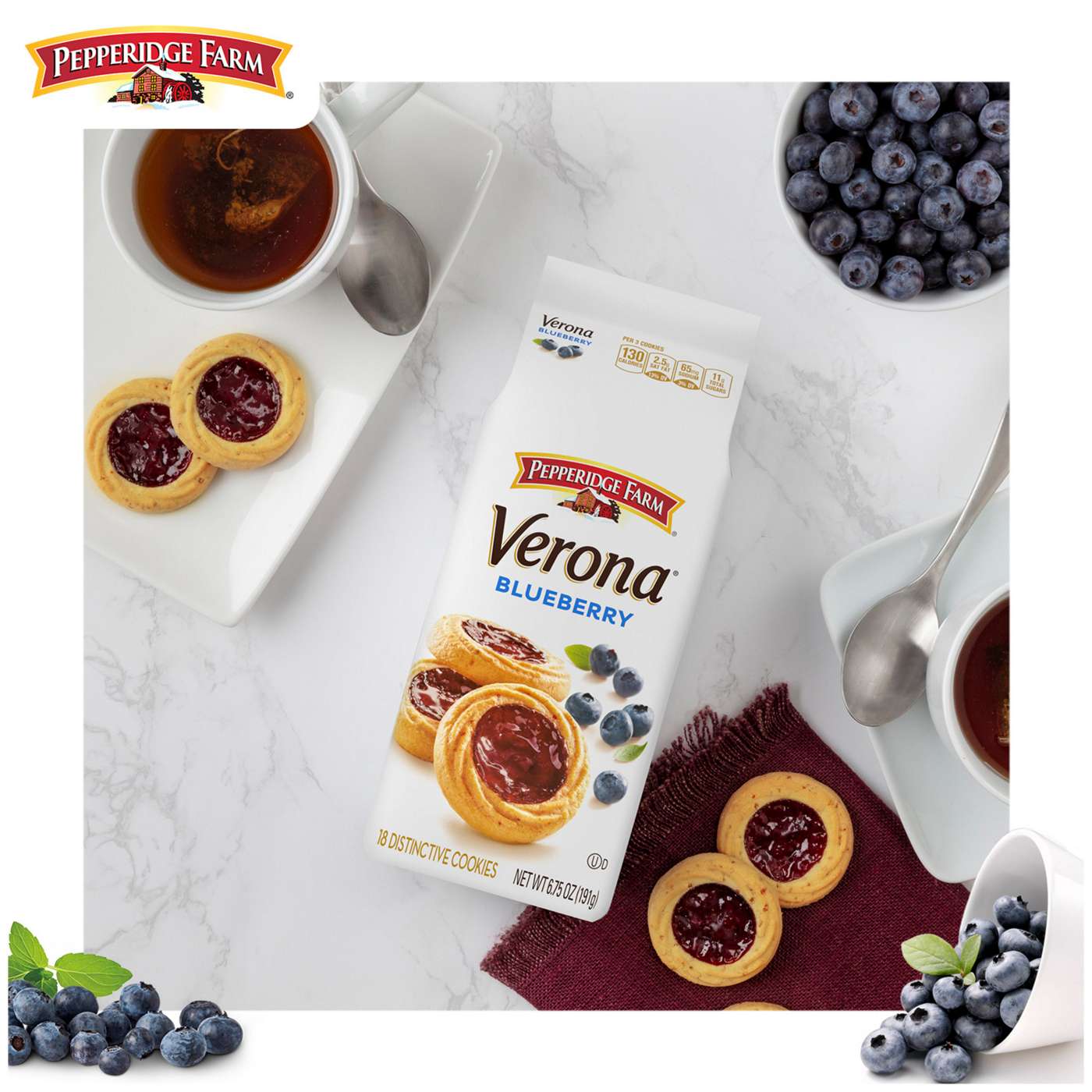 Pepperidge Farm Verona Blueberry Thumbprint Cookies; image 2 of 9