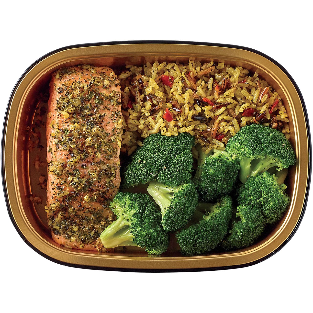 Meal Simple by H-E-B Lemon Pepper Salmon, Wild Rice & Broccoli, 12.5 oz