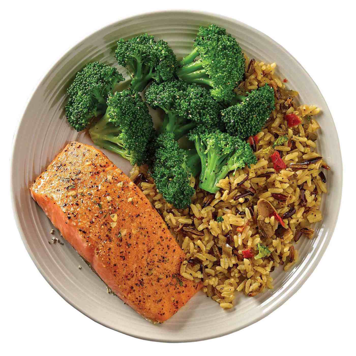 Meal Simple by H-E-B Lemon Pepper Salmon, Wild Rice & Broccoli; image 2 of 4