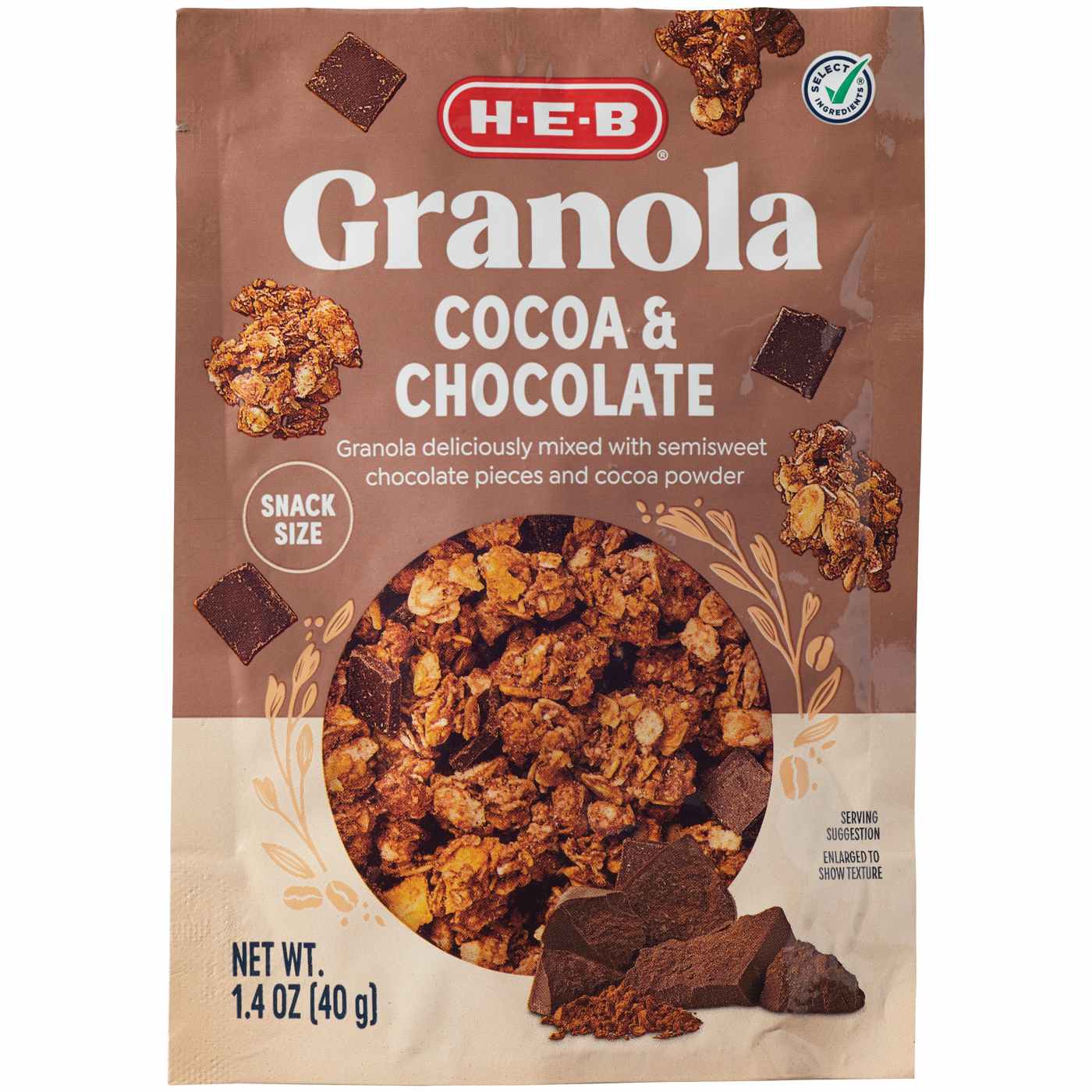 H-E-B Cocoa & Chocolate Granola - Snack Size; image 2 of 2