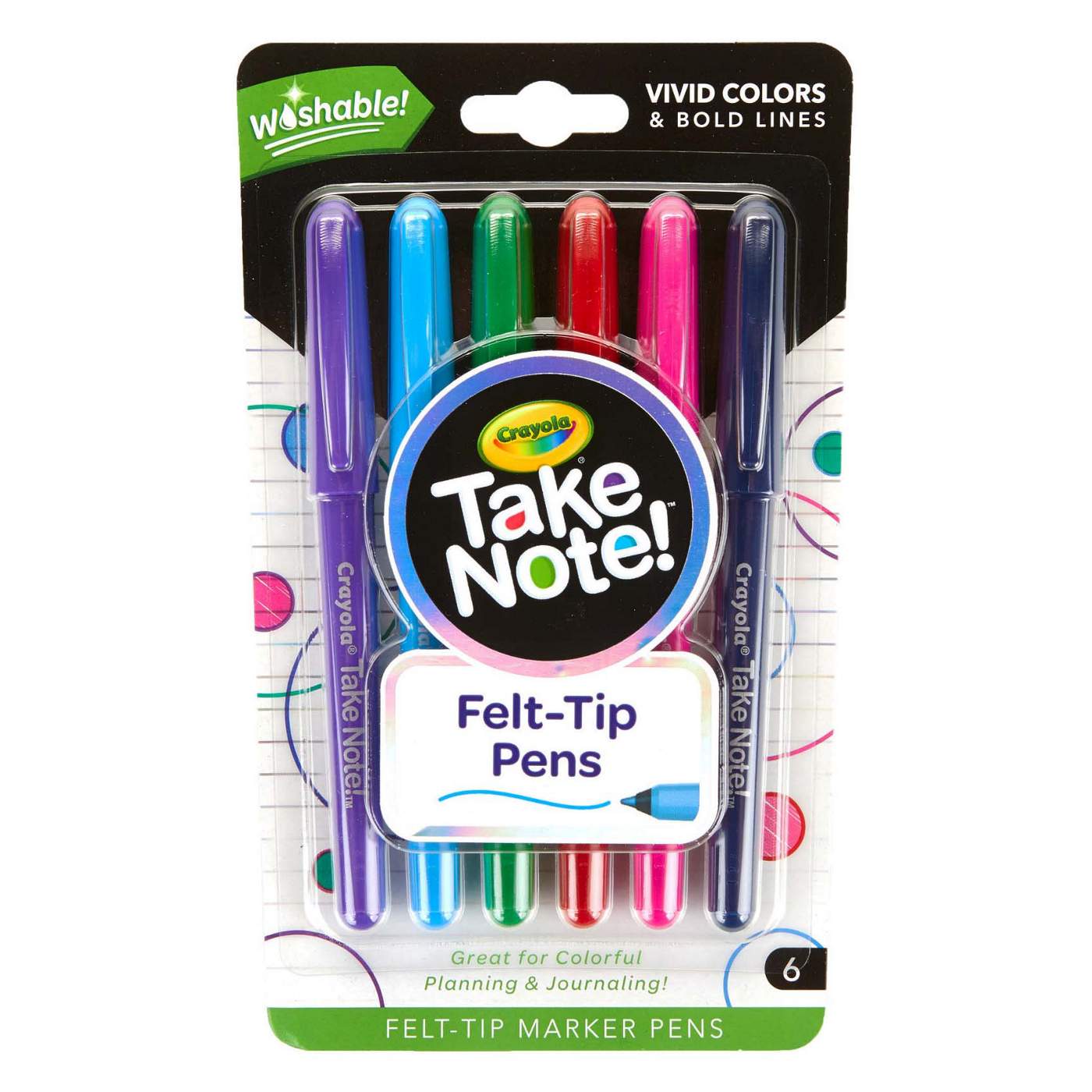 Crayola Take Note Felt Tip Washable Pens - Shop Pens at H-E-B