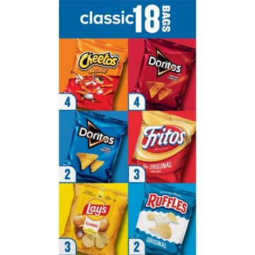 Frito Lay Classic Mix Snacks Variety Pack, 18 ct