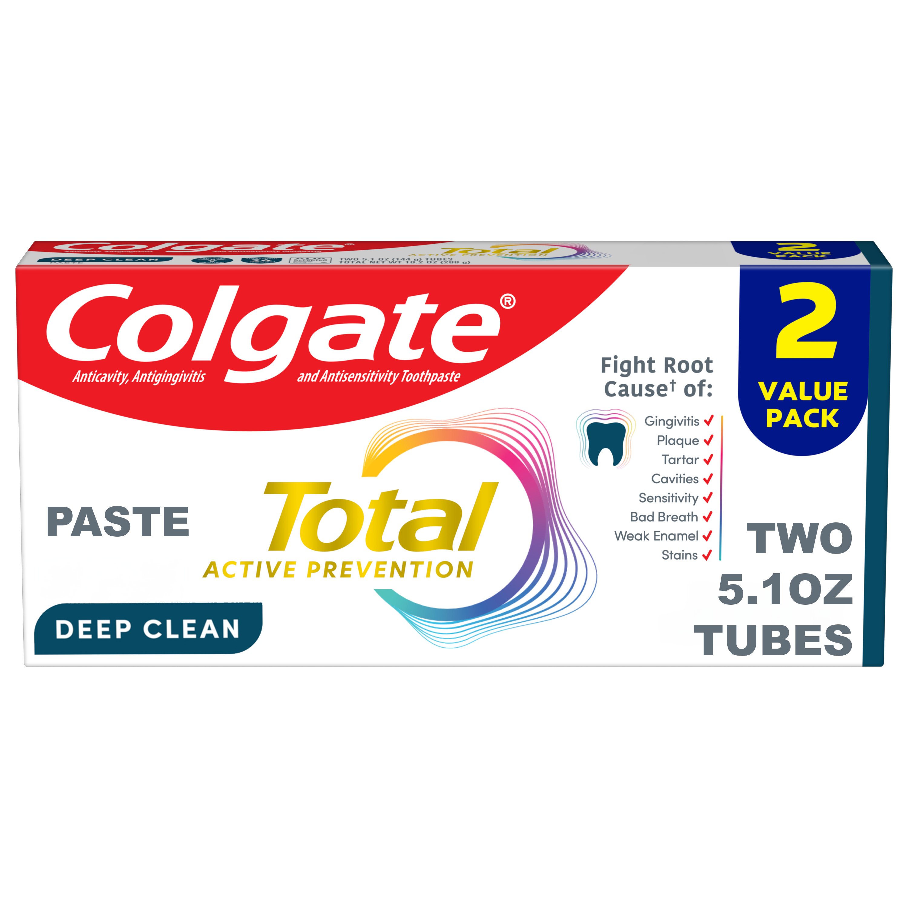 Colgate Total Advance Deep Clean Tootpaste Twin Pack Shop Toothpaste at HEB