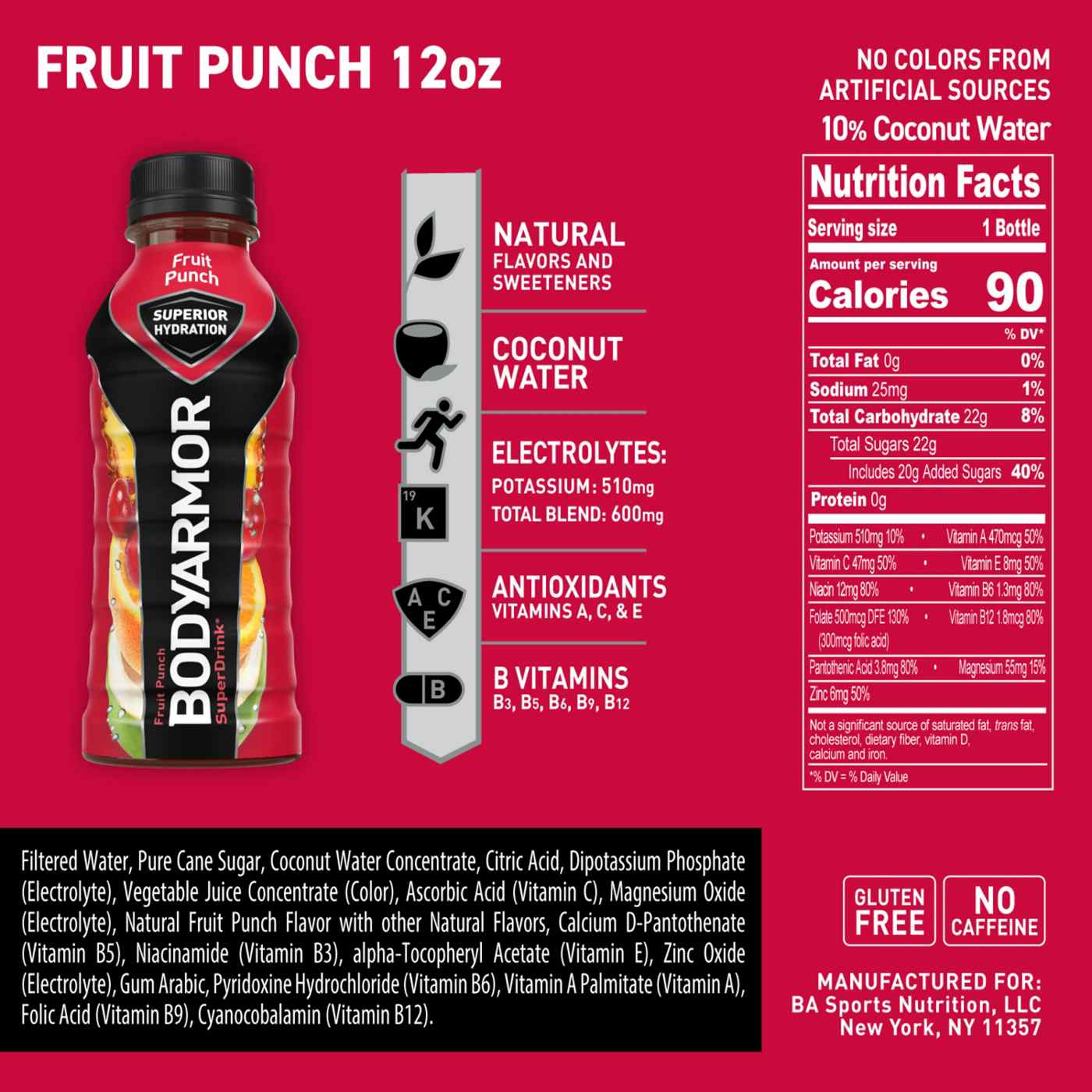 BODYARMOR Sports Drink 8 pk Bottles - Fruit Punch; image 7 of 7