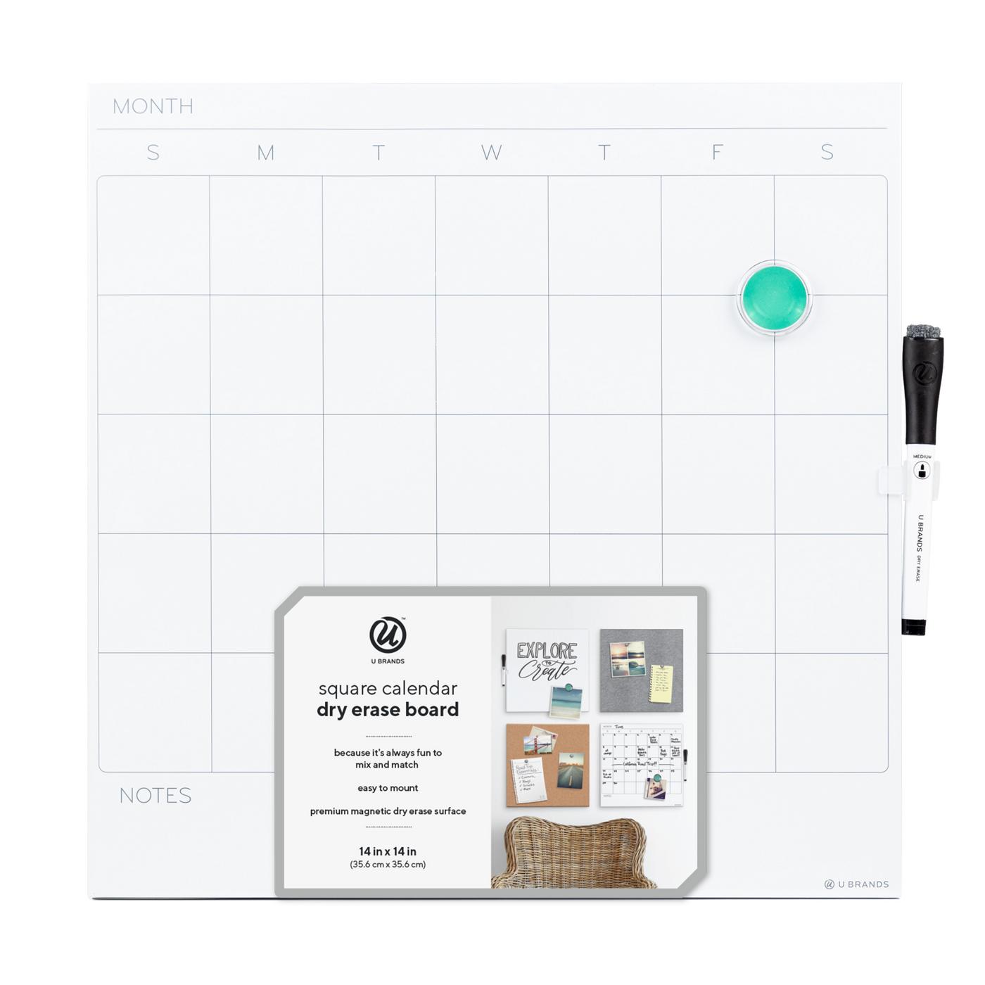 U Brands Square Calendar Dry Erase Board; image 1 of 6