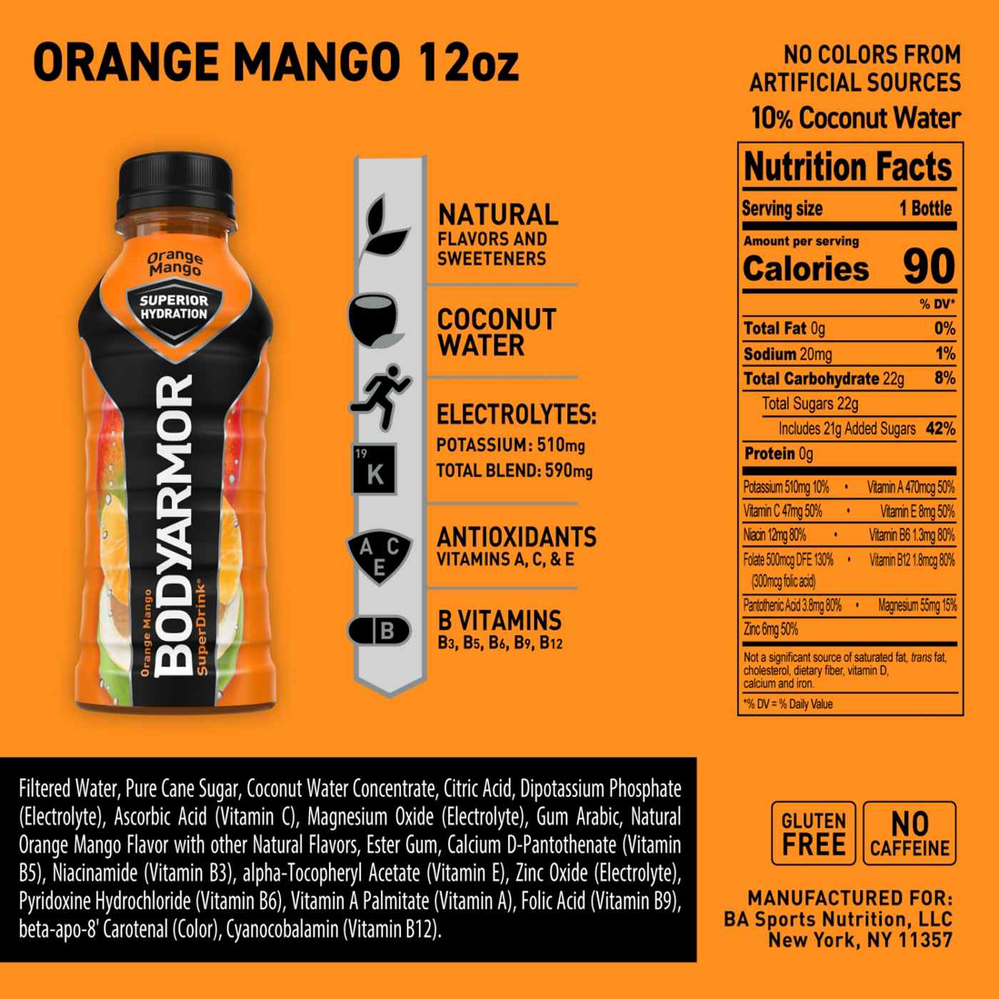 BODYARMOR Lyte Sports Drink 8 pk Bottles - Peach Mango; image 5 of 7