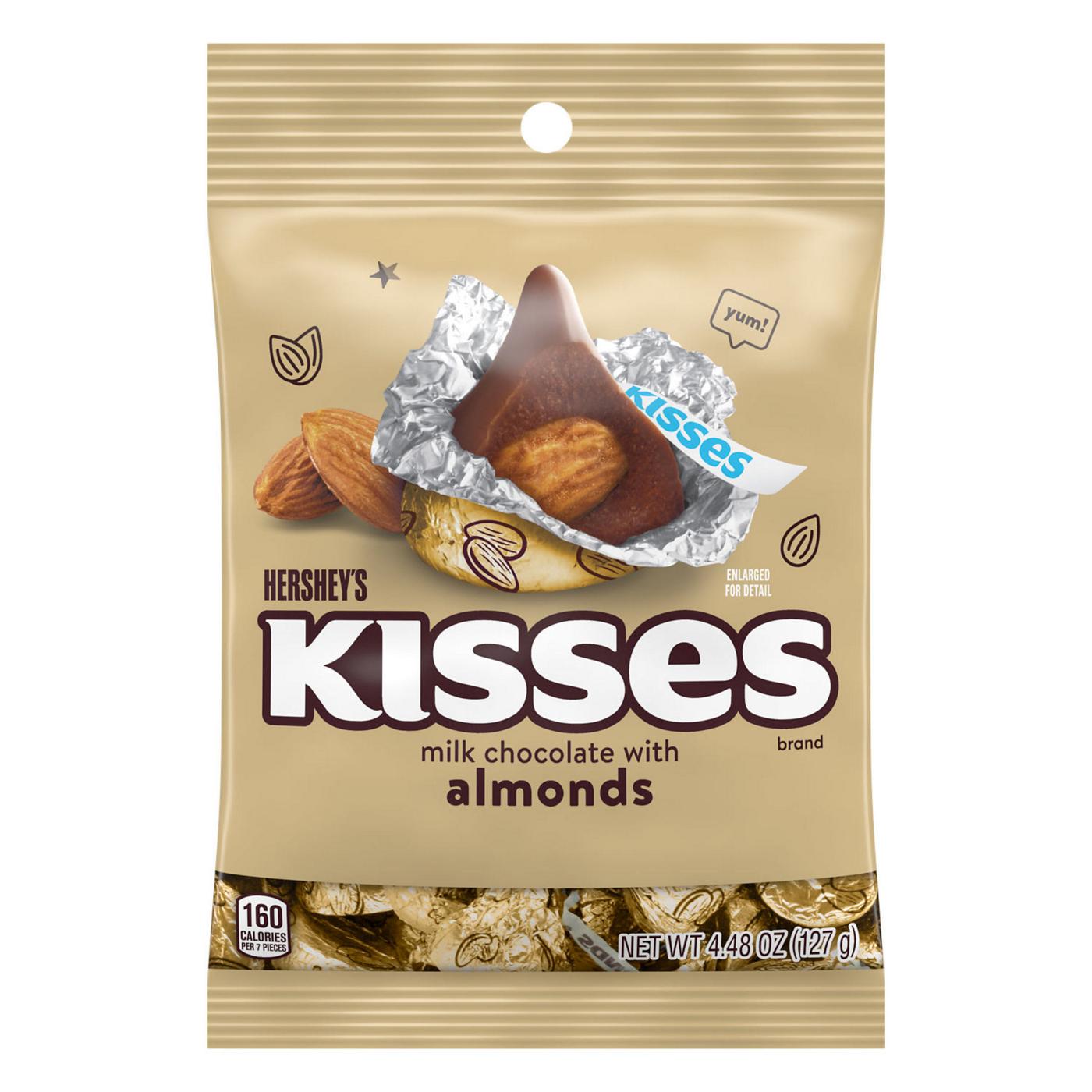 Hershey's Kisses Milk Chocolate with Almonds Candy; image 1 of 3