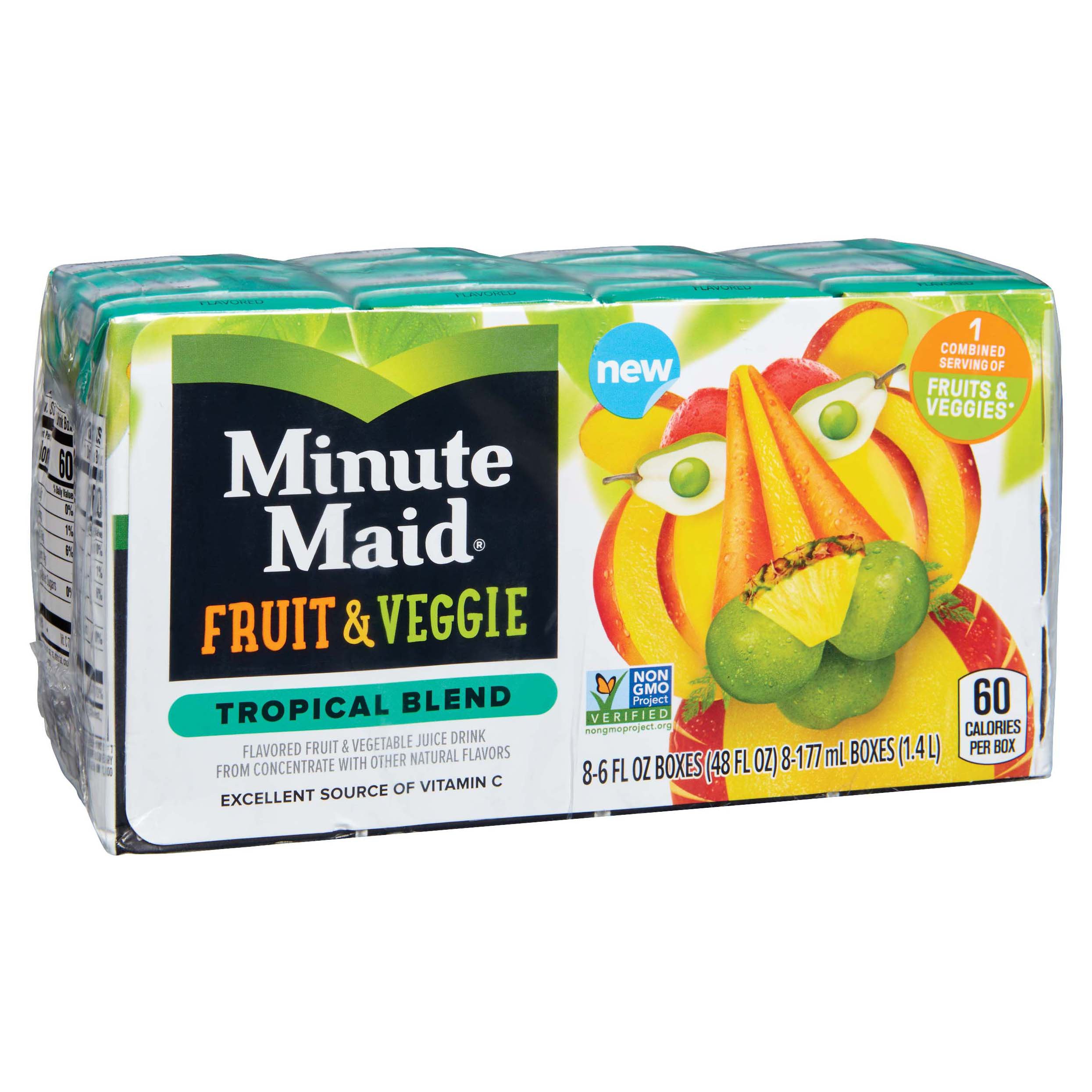 Minute Maid Fruit Veggie Tropical Blend 6 Oz Boxes Shop Juice At H E B