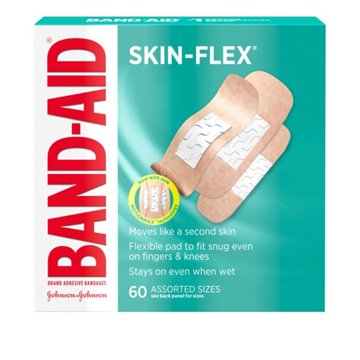 Band-Aid Skin-Flex Bandages - Assorted Sizes, 60 ct