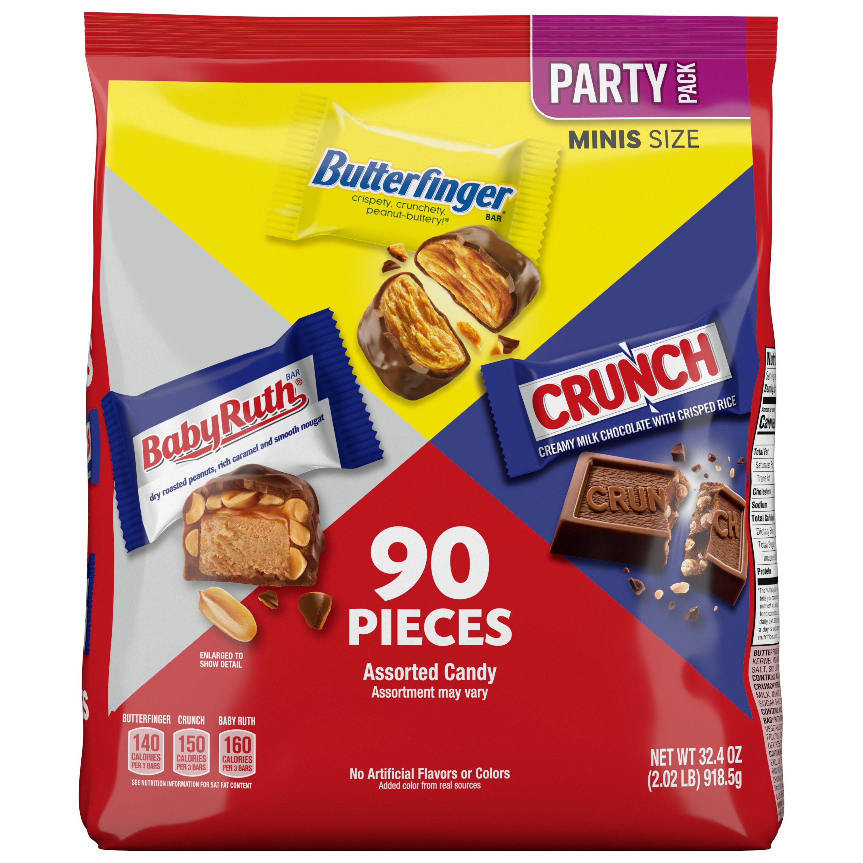 Crunch, Butterfinger, & Baby Ruth Assorted Chocolate Mini Size Candy