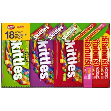 Skittles & Starburst Assorted Chewy Candy - Variety Pack, 18 pk